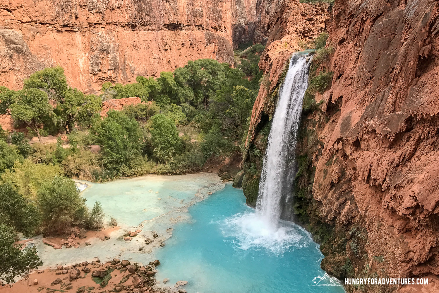 First sight of Havasu Falls