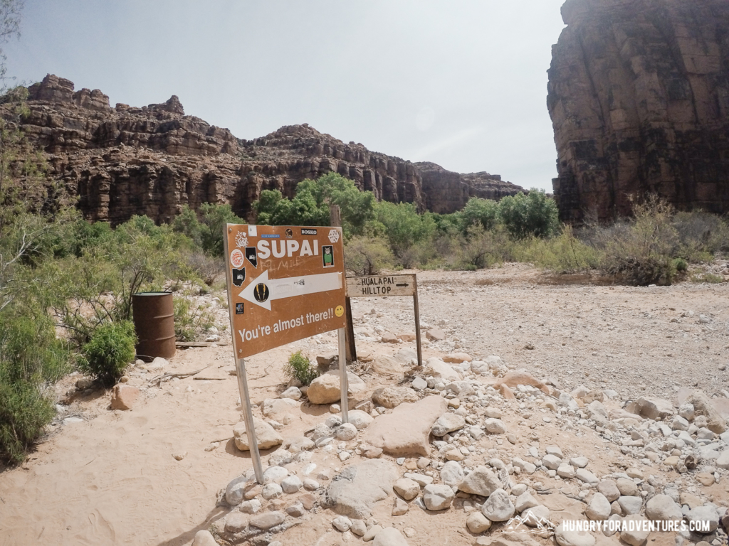 Havasu Falls Hike Almost There Sign