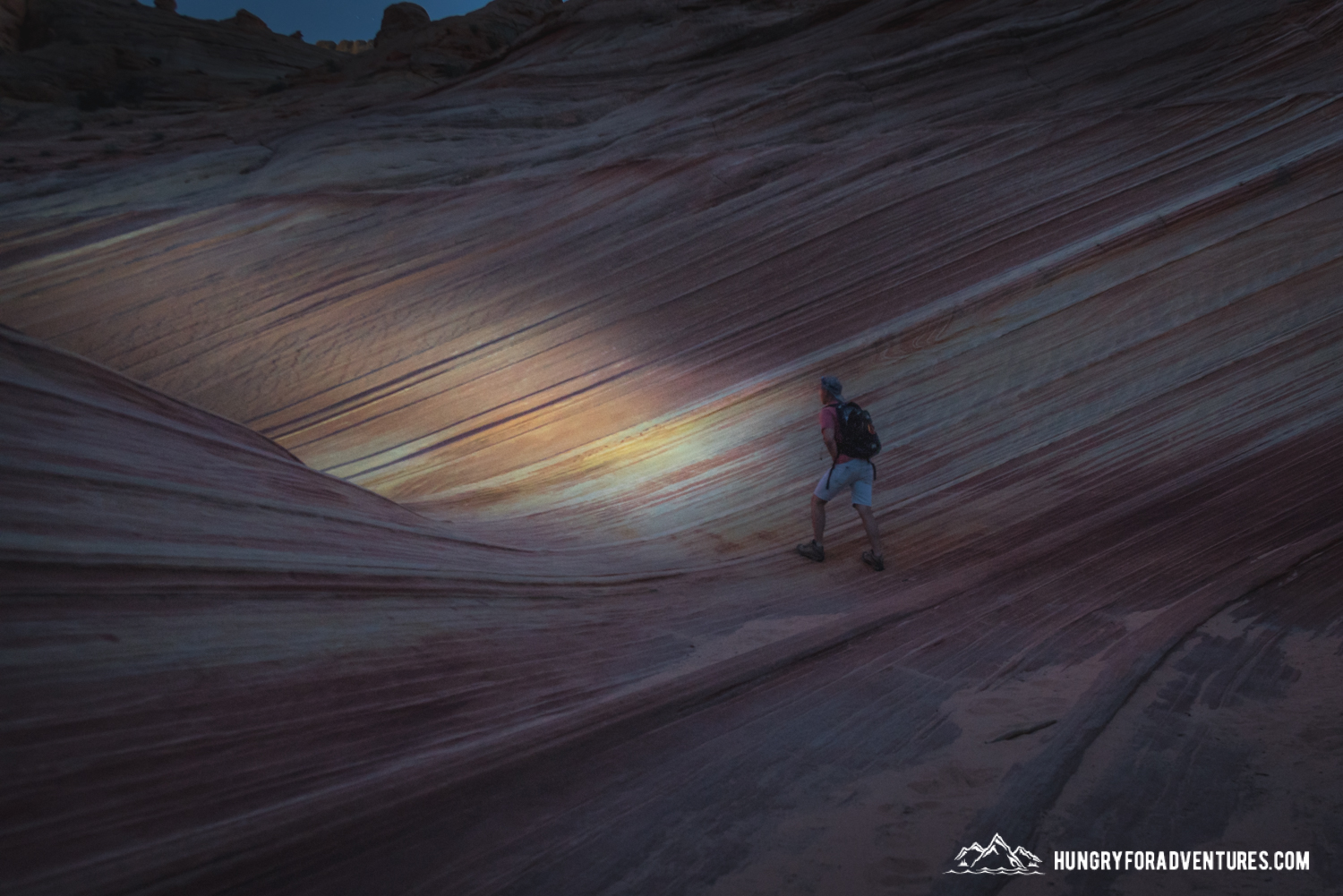 Hiking The Wave at Night